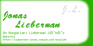 jonas lieberman business card